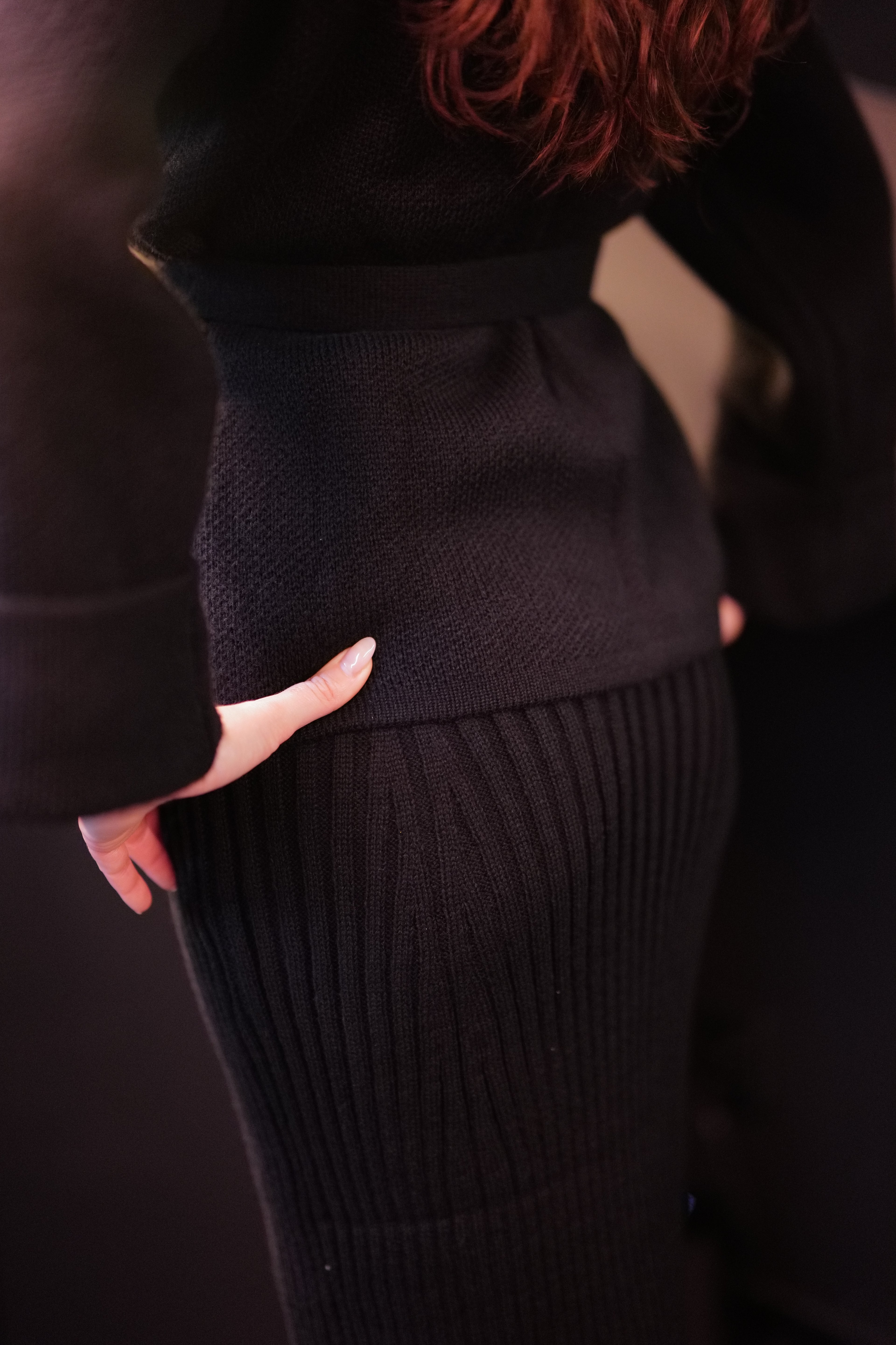 Lajendo dawn to dusk set, knitted skirt and fold top with strap